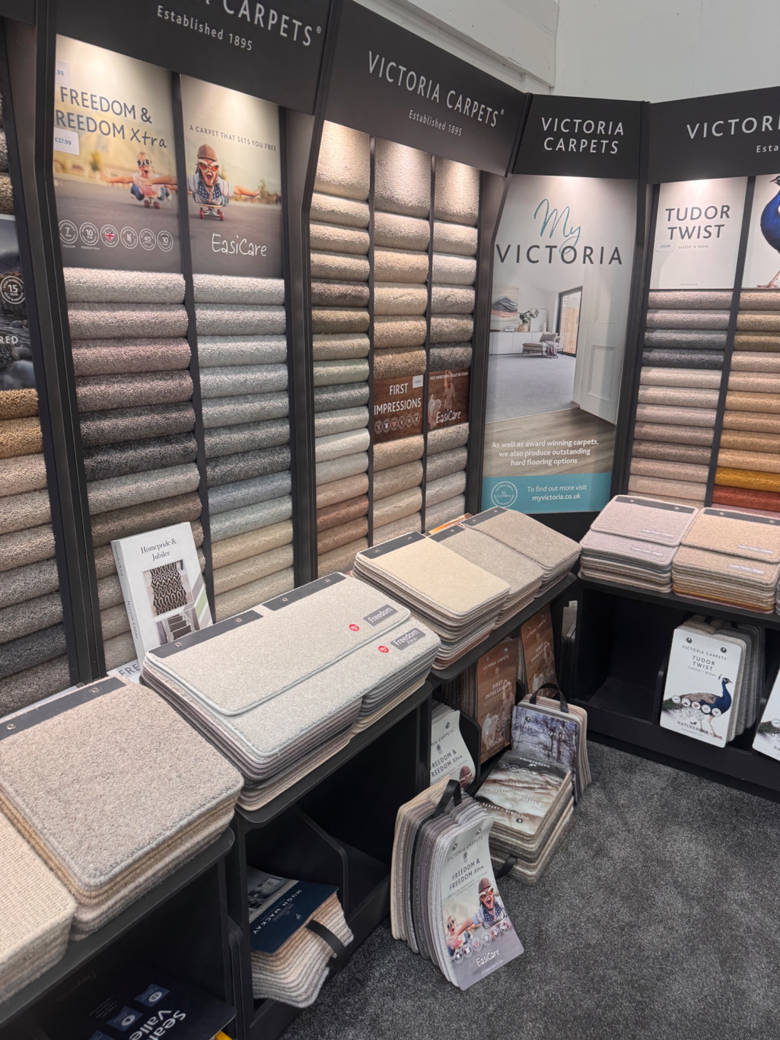 Stock carpets and roll ends at the Affordable Floors 2 You showroom