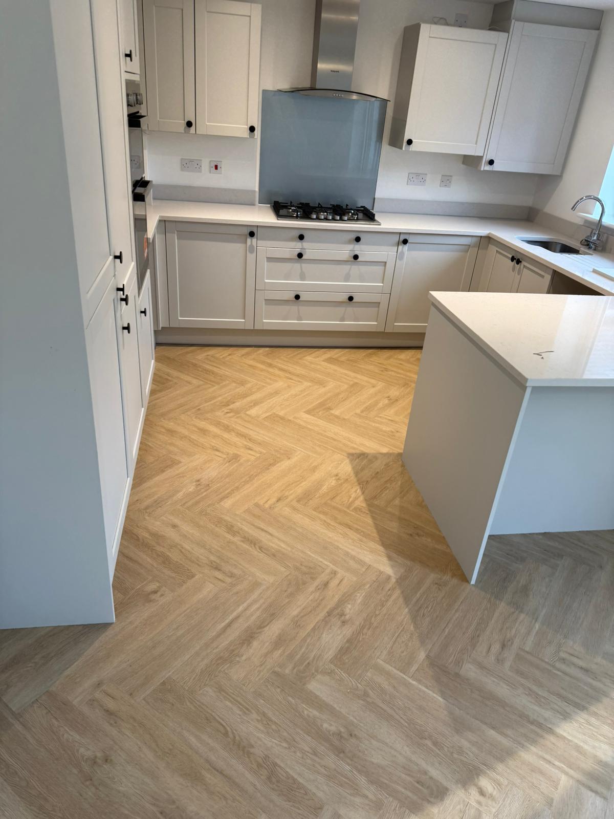 Light herringbone LVT professionally fitted by Affordable Floors 2 You